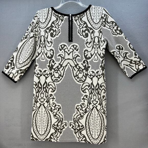Isle by Melis Kozan Dress Women's Large White Black Knee Length Classic Cocktail - Picture 2 of 11